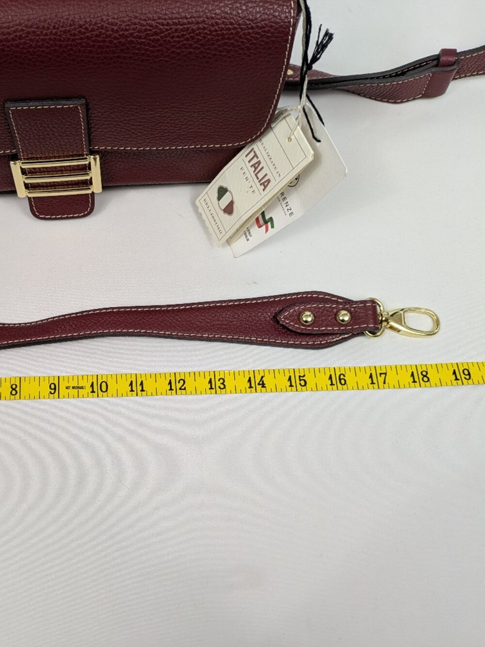 Divina Firenze genuine Italian leather Crossbody Flap Baguette - Picture 11 of 12